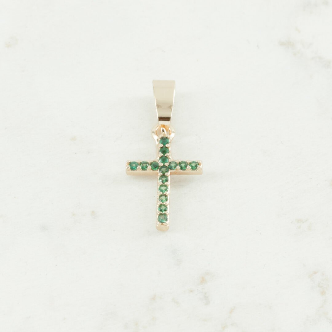 DIJE CRUZ CIRCONES ESMERALDA