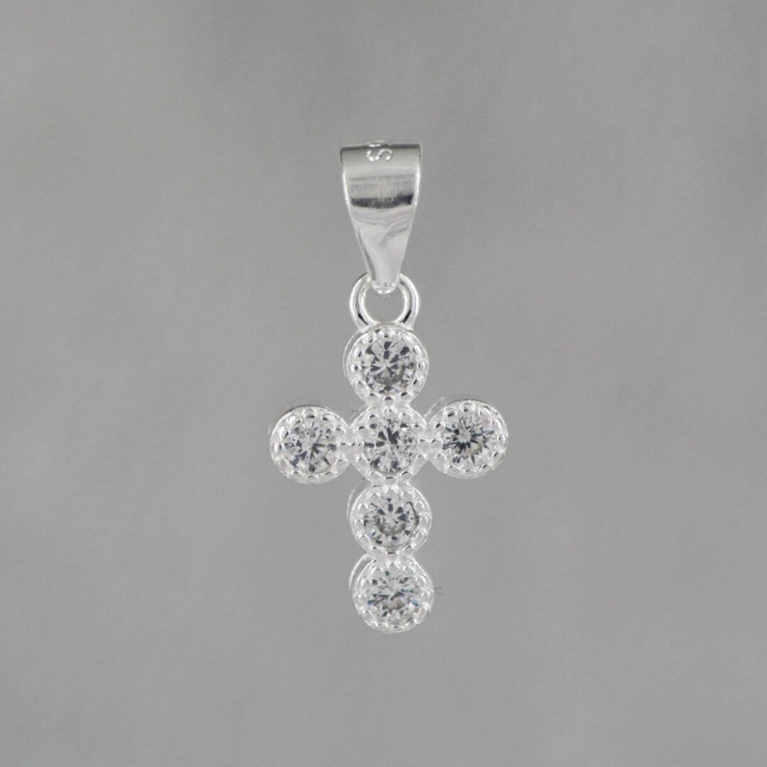 DIJE CRUZ ESMERALDA CIRCONES REDONDOS