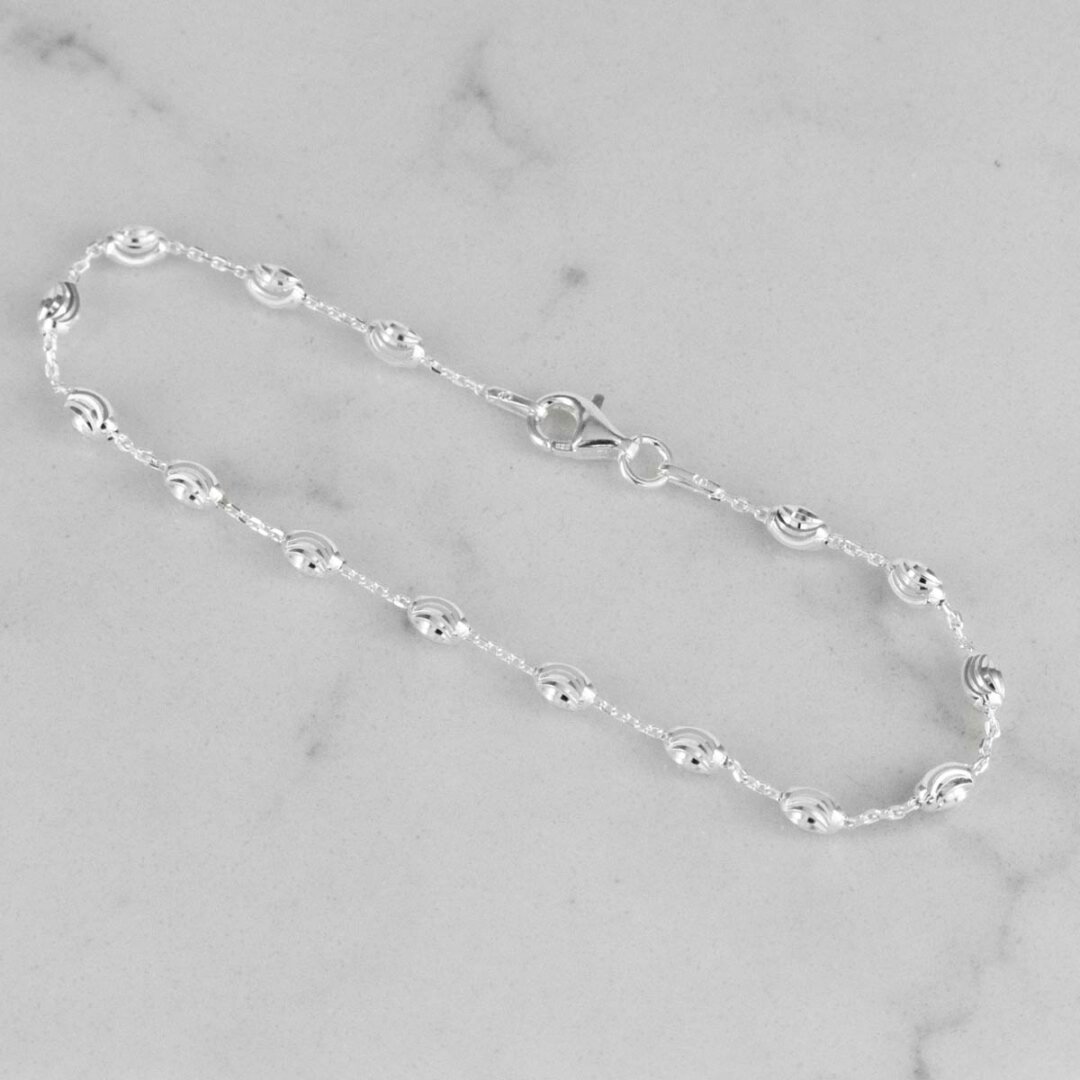 PULSERA AROS OVALO DIAMANTADO 3MM-18CM