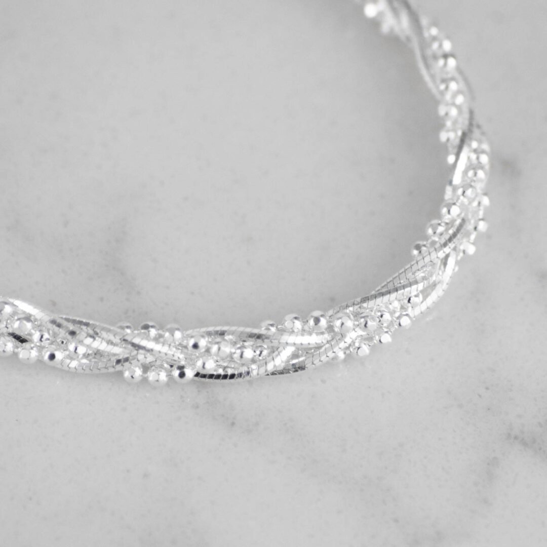 PULSERA TRENZADA CON BOLITAS 3MM-18CM - Imagen 2