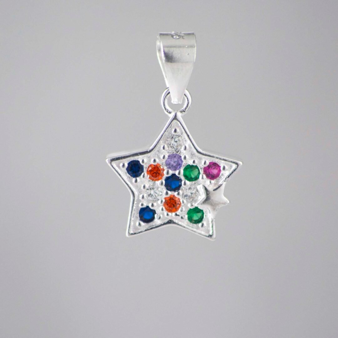 DIJE ESTRELLA CIRCONES COLORES