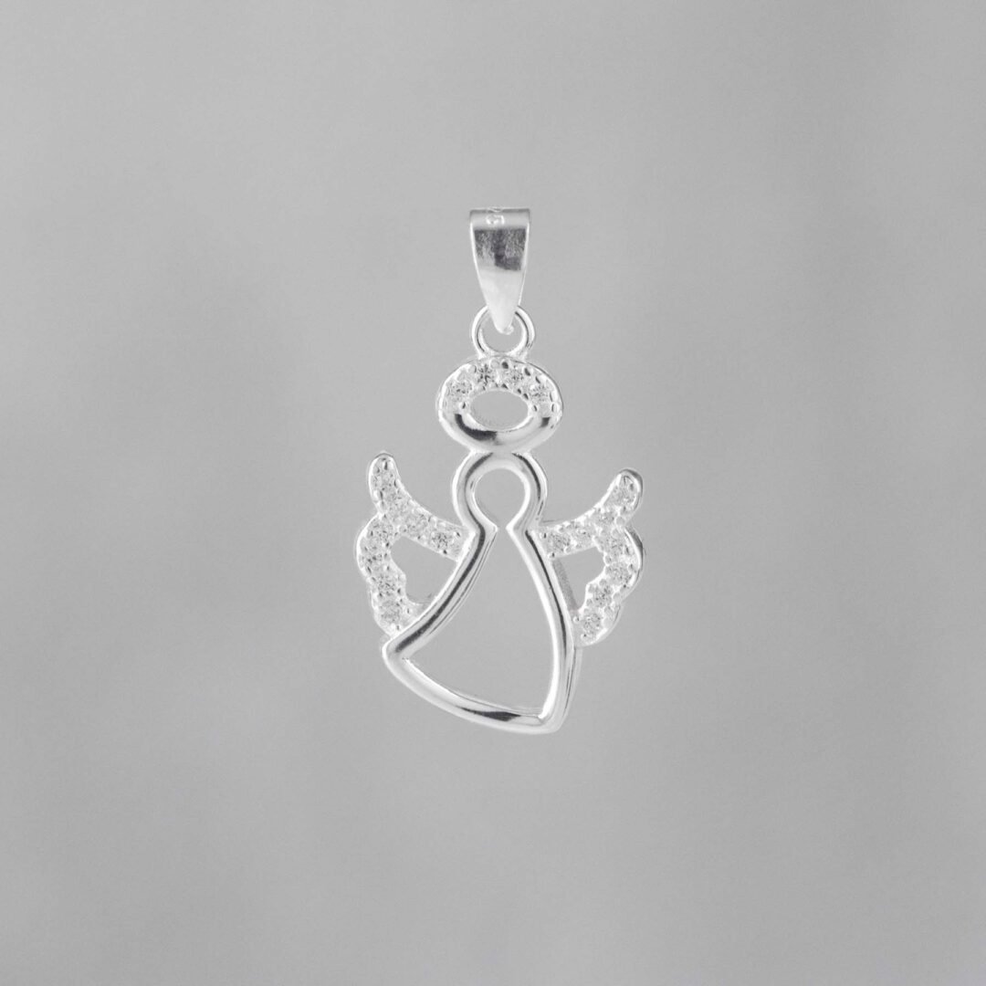 DIJE ANGEL SILUETA ALAS CIRCONES