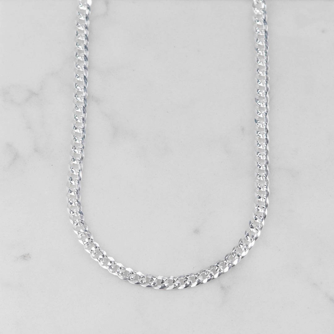 CADENA CUBANA DIAMANTADA 4MM-60CM