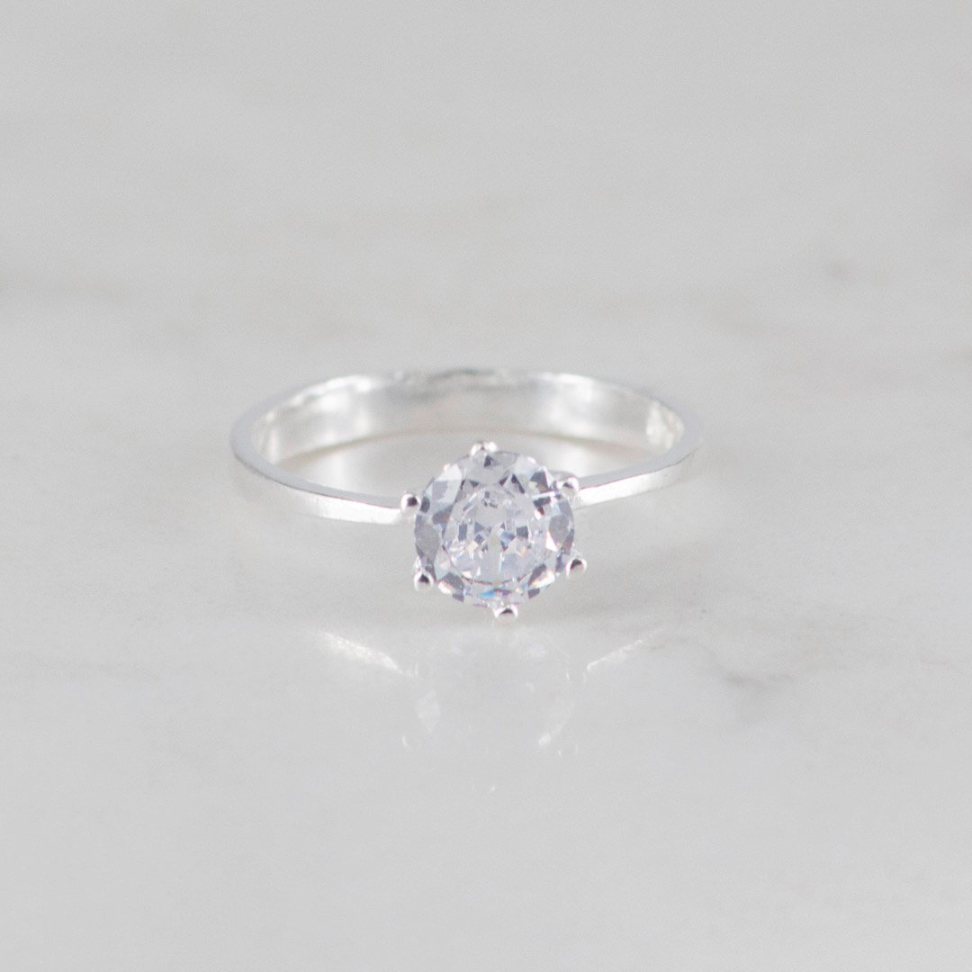 ANILLO SOLITARIO 6 PUNTAS