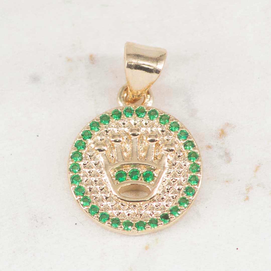 DIJE ROLEX CIRCONES ESMERALDA