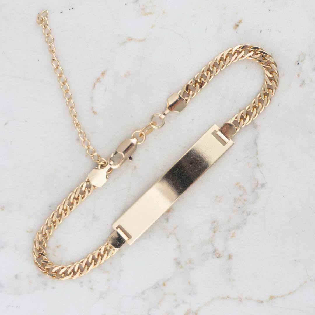 PULSERA PLACA CUBANA CONTINUA 4MM