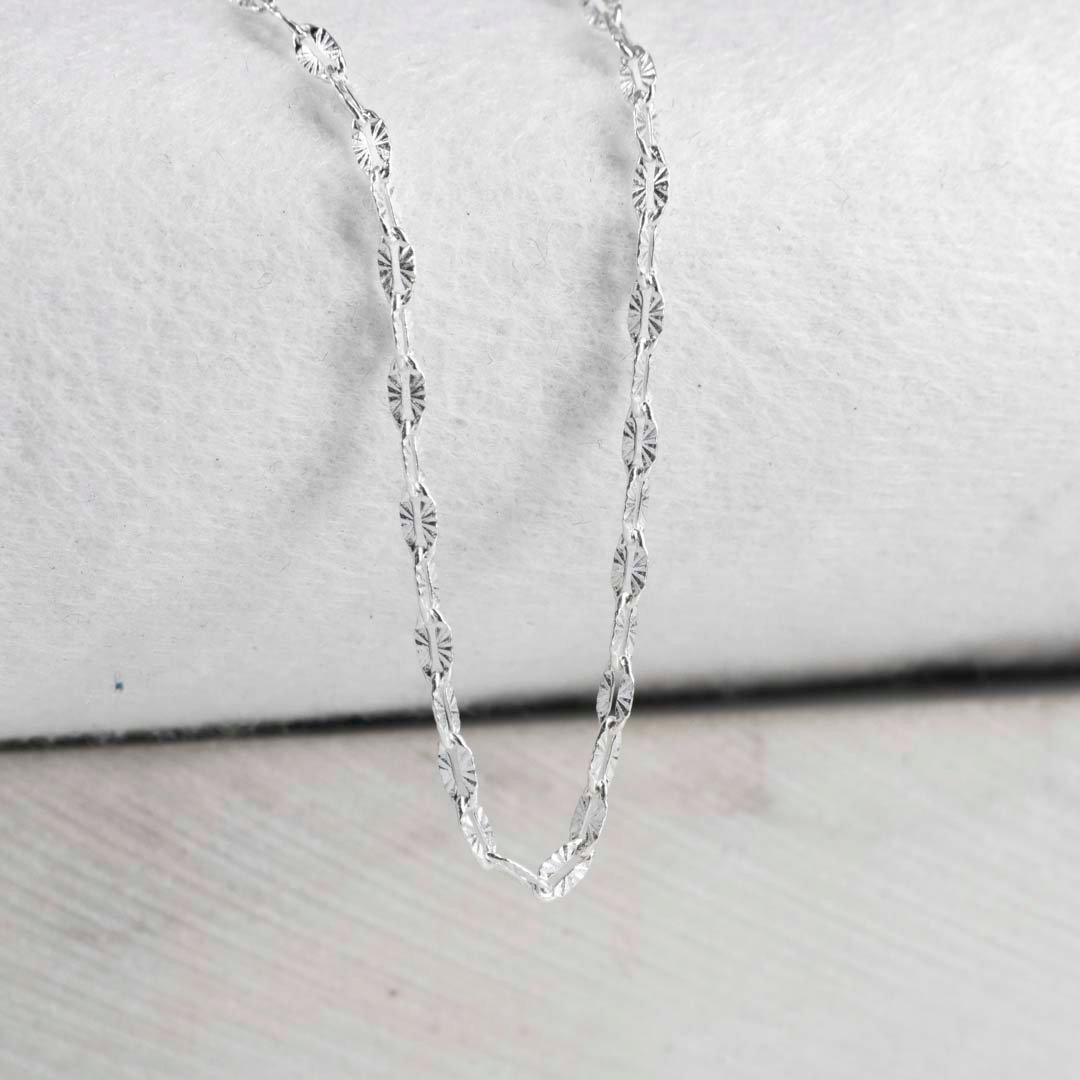 CADENA AROS DIAMANTADOS 2MM-45CM