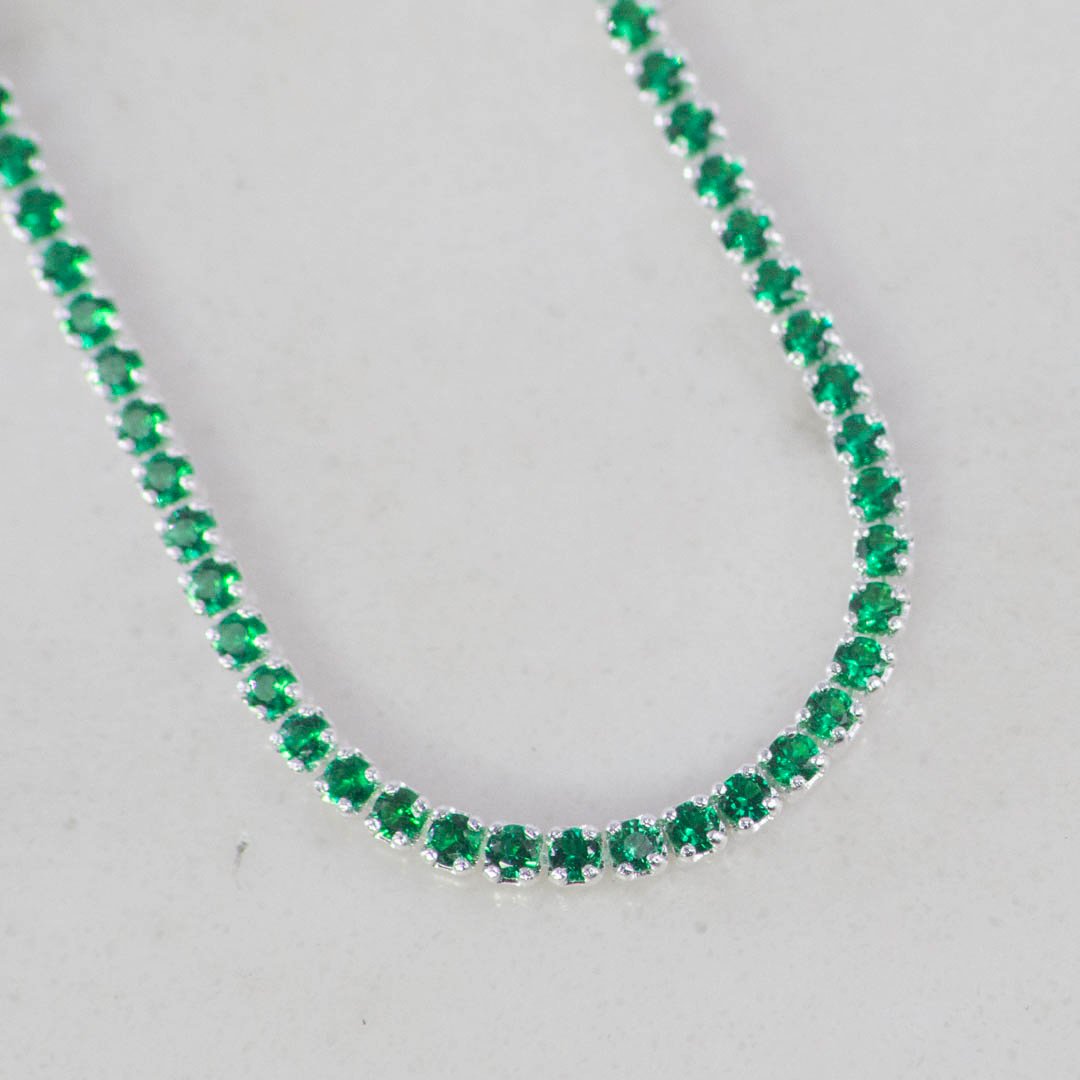 PULSERA TENNIS ESMERALDA 2MM-17CM